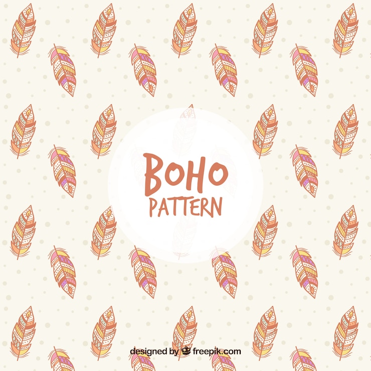 Vector gratuito patrón boho con estilo hippie