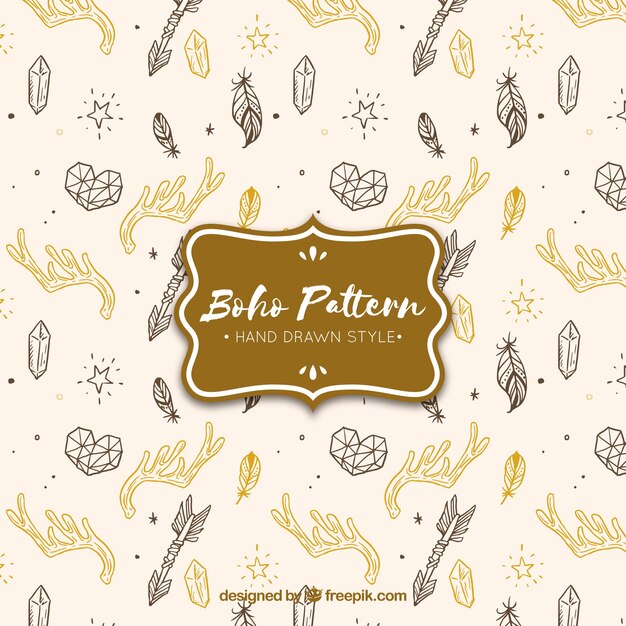 Patrón boho con estilo hippie
