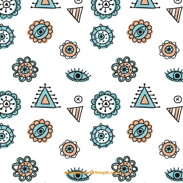 Patrón boho con estilo hippie