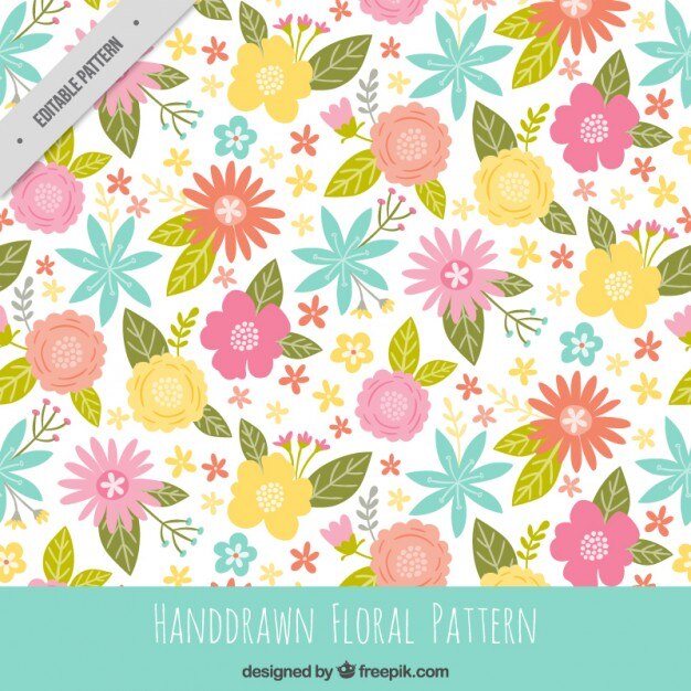 Patrón de bonitas flores de colores