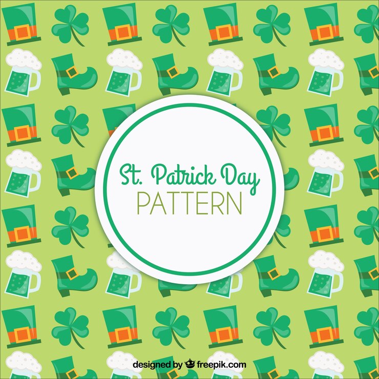 Vector gratuito patrón bonito del día de san patrick