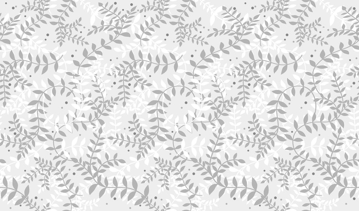 Vector gratuito patrón botánico sin costura de vector monocromático repetible horizontalmente y verticalmente