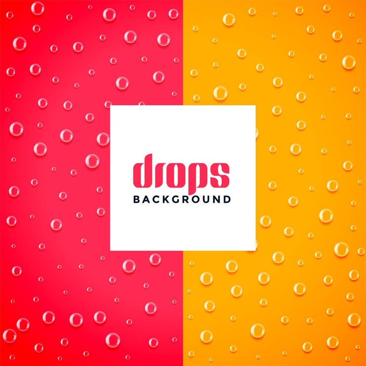 Vector gratuito patrón de burbujas de gotas de lluvia sobre fondo rojo y amarillo