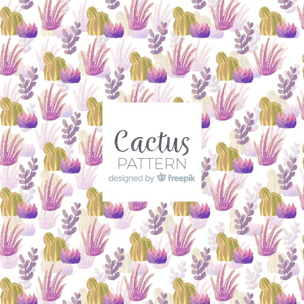 Patrón cactus acuarela