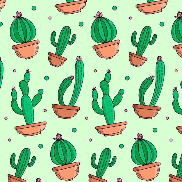 Patrón de cactus colorido