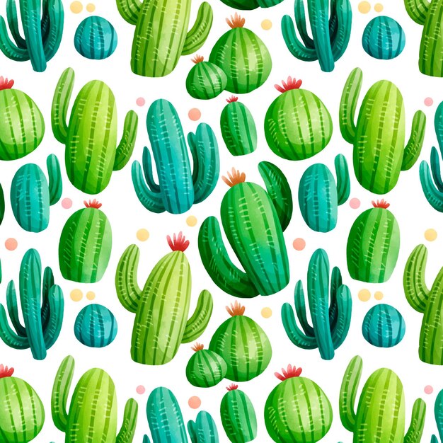 Patrón de cactus colorido