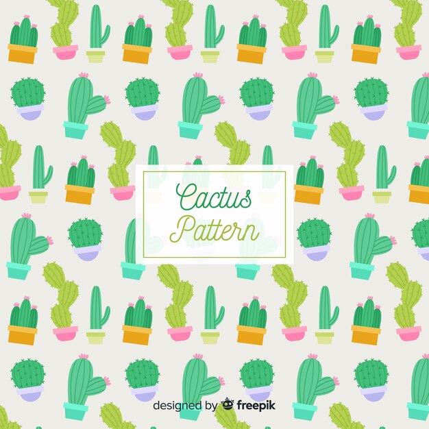 Patrón cactus dibujado a mano