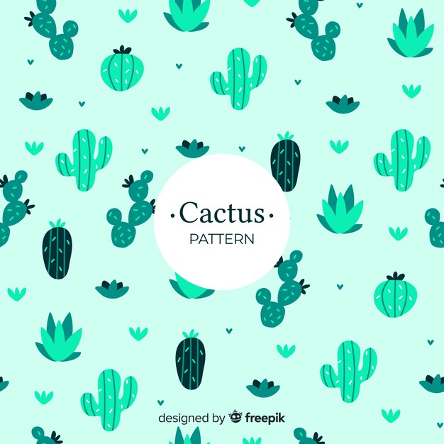 Patrón cactus dibujado a mano