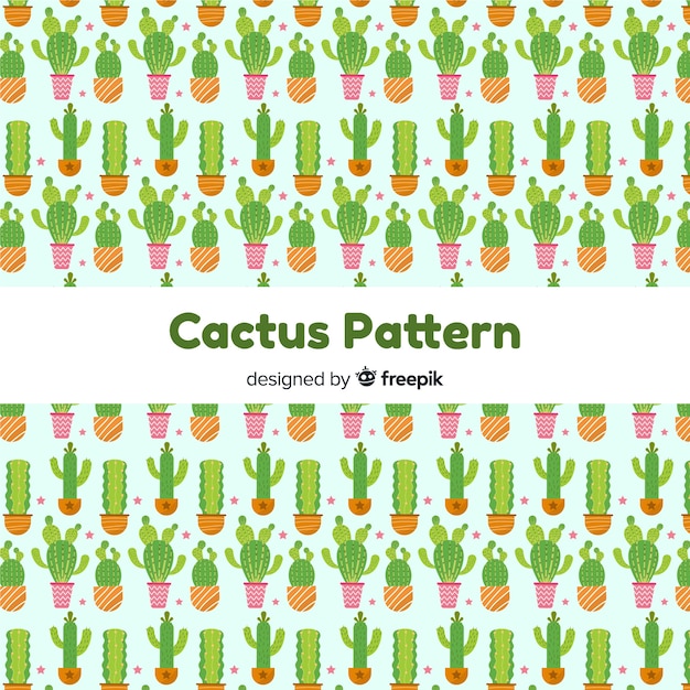 Patrón cactus plano