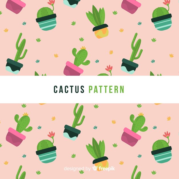 Patrón cactus plano