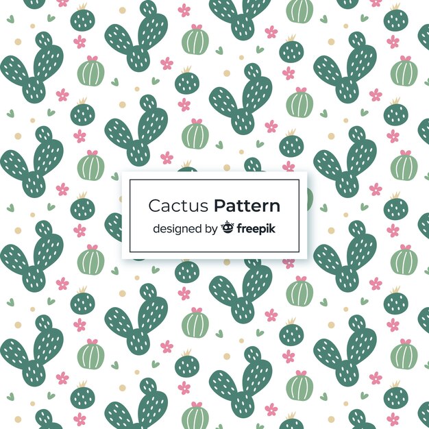 Patrón de cactus plano