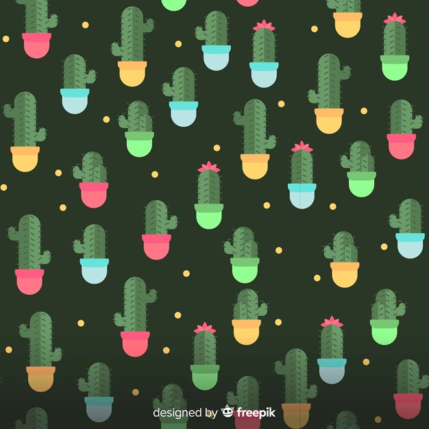 Patrón cactus plano