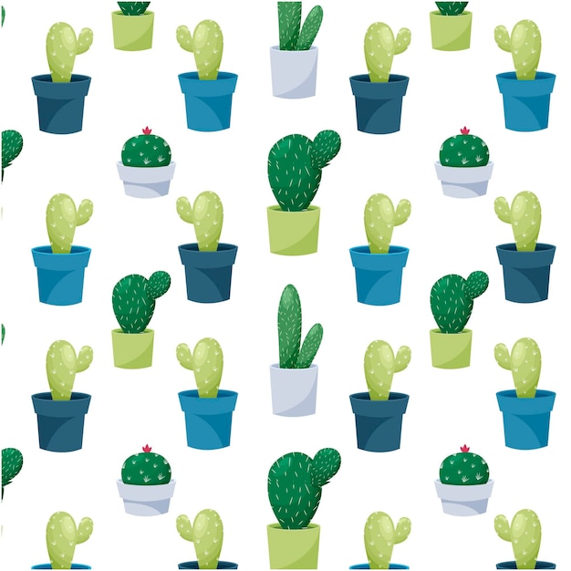 Vector gratuito patrón de cactus