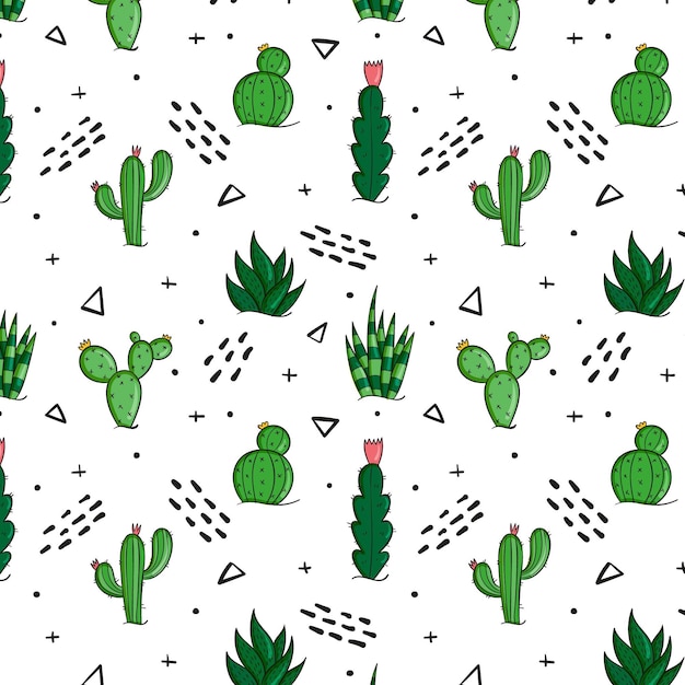 Vector gratuito patrón de cactus