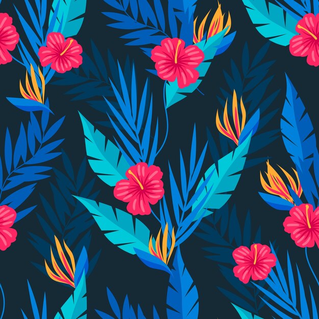 Patrón de camisa hawaiana de diseño plano