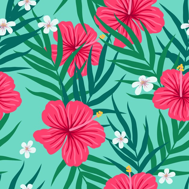 Patrón de camisa hawaiana de diseño plano