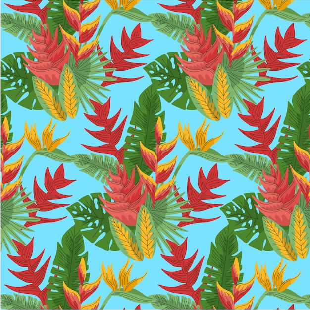 Vector gratuito patrón de camisa hawaiana de diseño plano