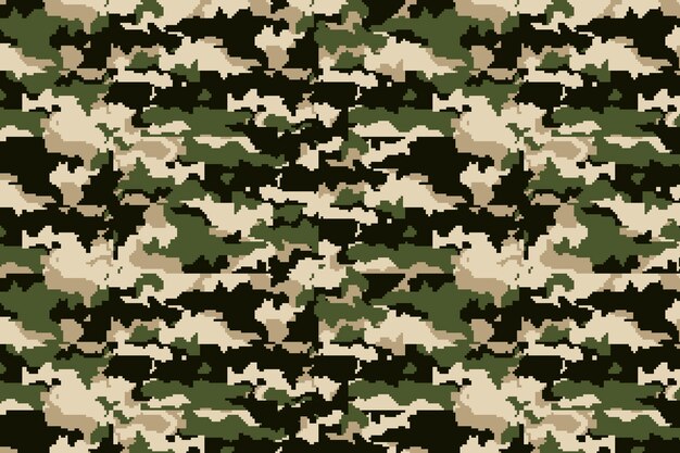 Patrón de camuflaje digital de diseño plano dibujado a mano