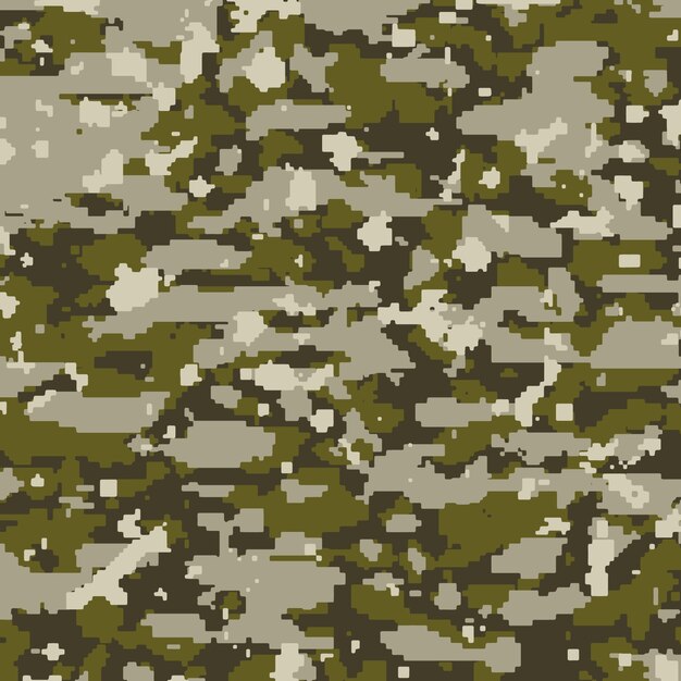 Patrón de camuflaje digital de diseño plano dibujado a mano
