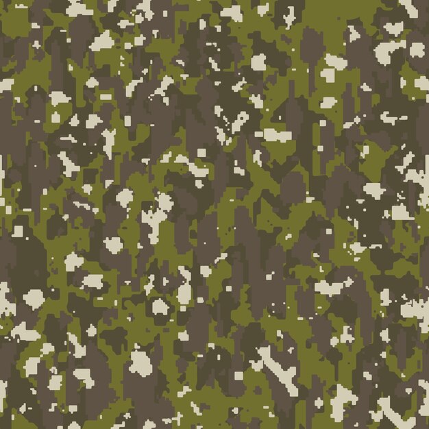 Patrón de camuflaje digital de diseño plano dibujado a mano