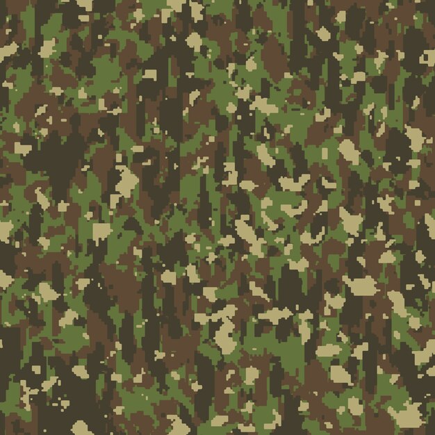Patrón de camuflaje digital de diseño plano dibujado a mano