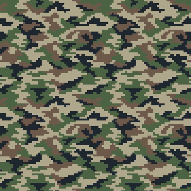 Patrón de camuflaje digital de diseño plano