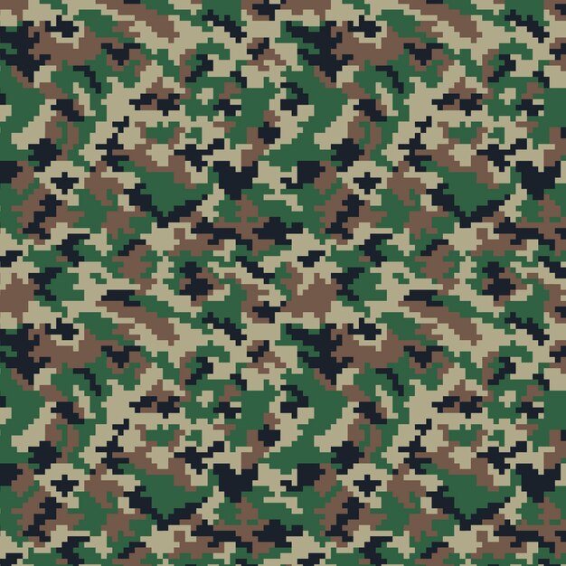 Patrón de camuflaje digital de diseño plano