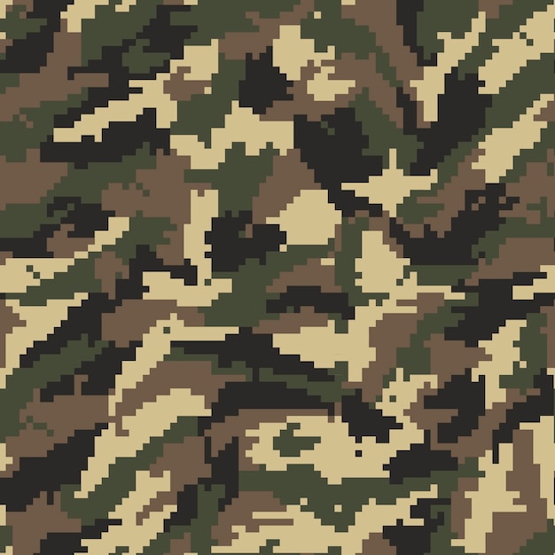 Patrón de camuflaje digital de diseño plano