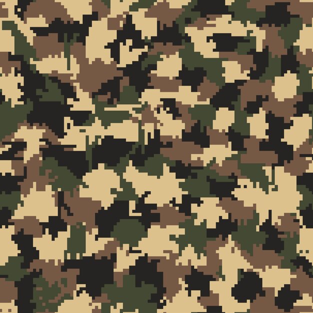 Patrón de camuflaje digital de diseño plano
