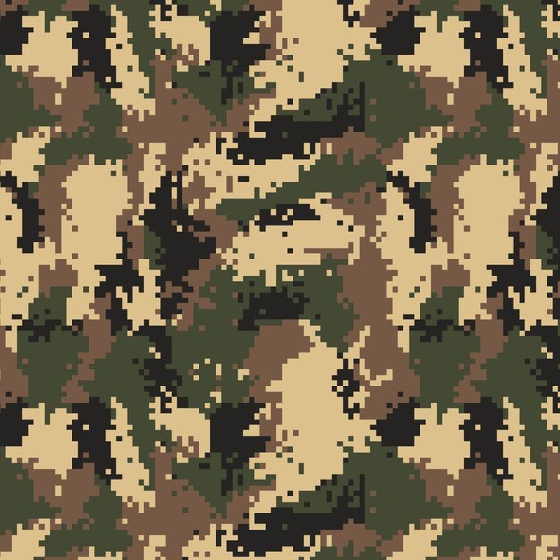 Patrón de camuflaje digital de diseño plano