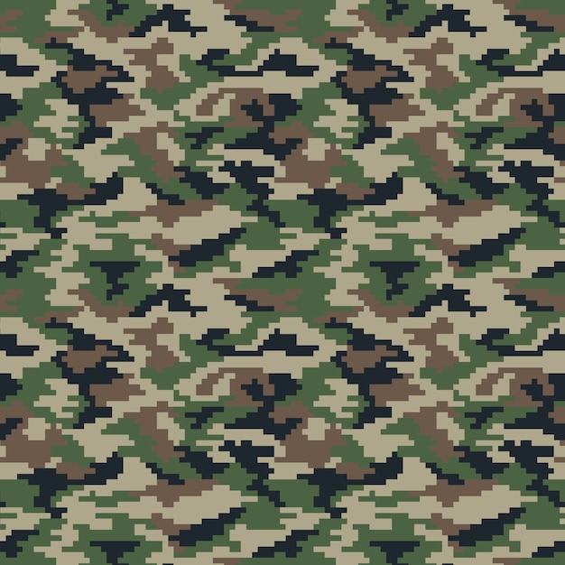 Patrón de camuflaje digital de diseño plano