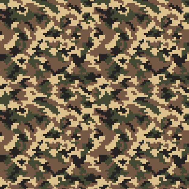 Patrón de camuflaje digital de diseño plano
