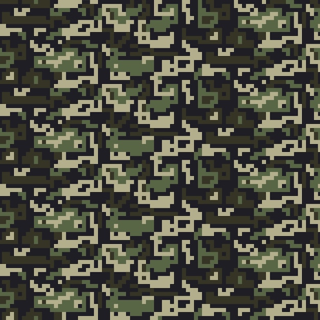 Patrón de camuflaje digital de diseño plano