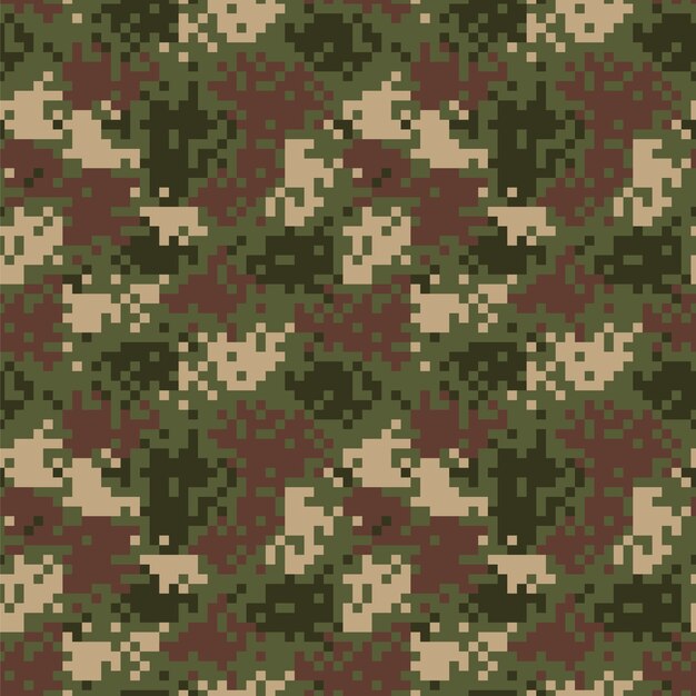 Patrón de camuflaje digital de diseño plano