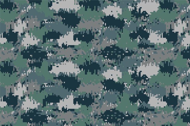 Patrón de camuflaje digital de diseño plano