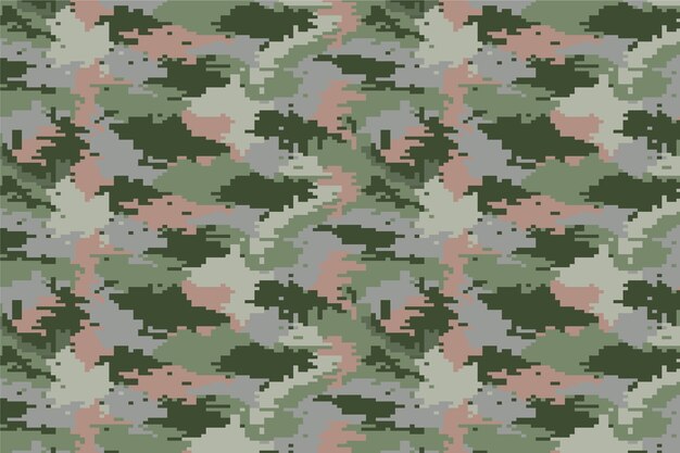Patrón de camuflaje digital de diseño plano
