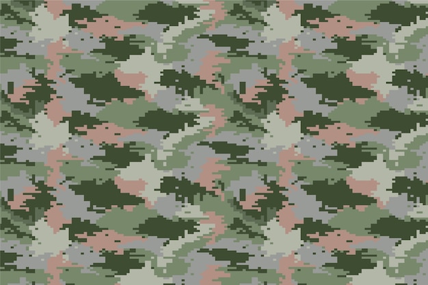 Patrón de camuflaje digital de diseño plano