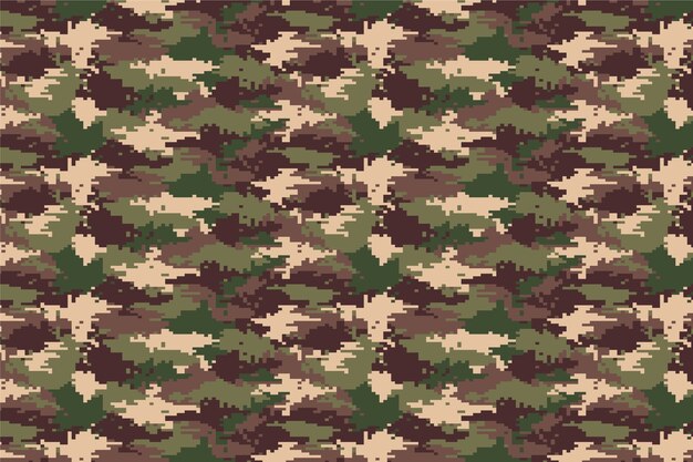 Patrón de camuflaje digital de diseño plano