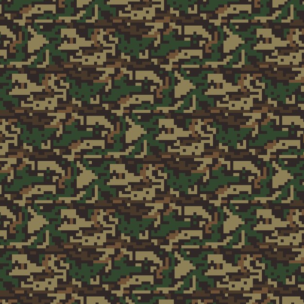 Patrón de camuflaje digital de diseño plano