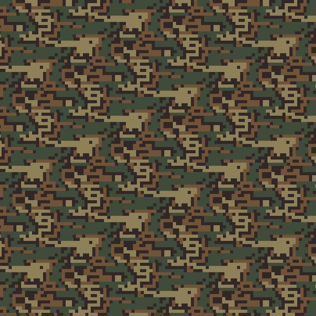 Patrón de camuflaje digital de diseño plano