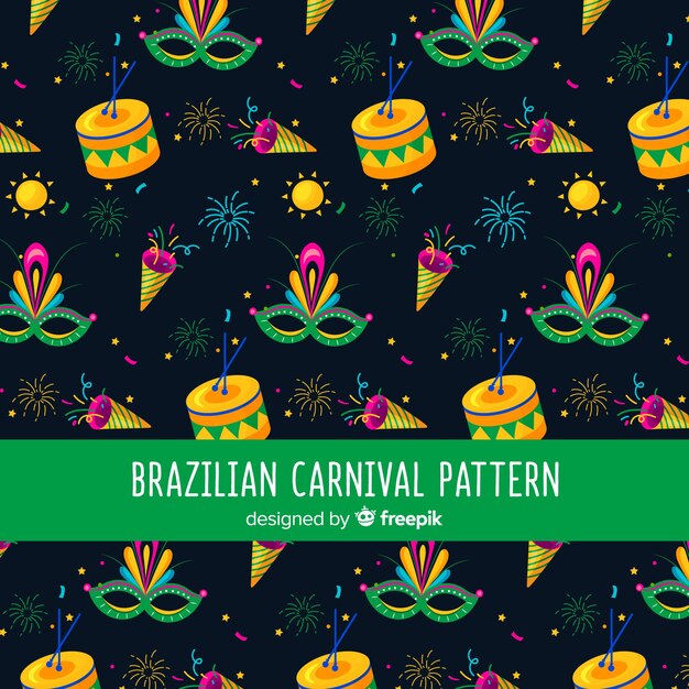 Patrón carnaval brasileño oscuro