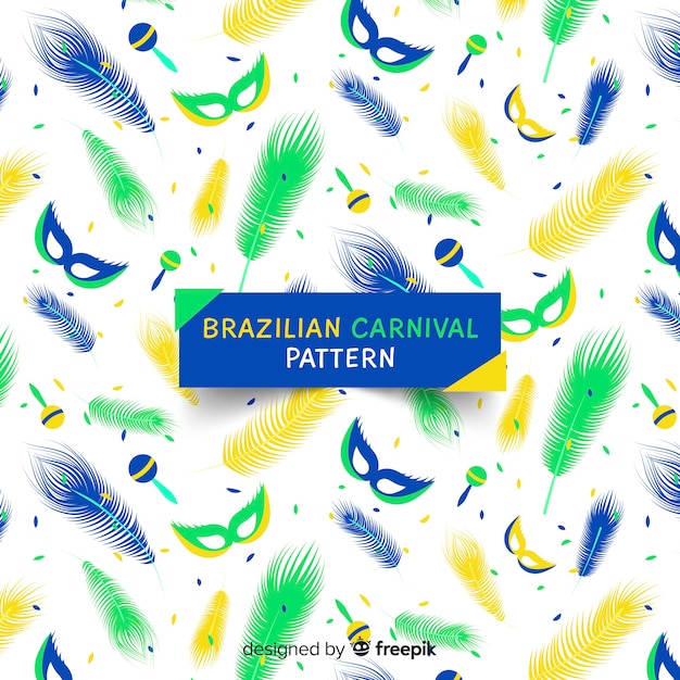Vector gratuito patrón carnaval brasileño plano
