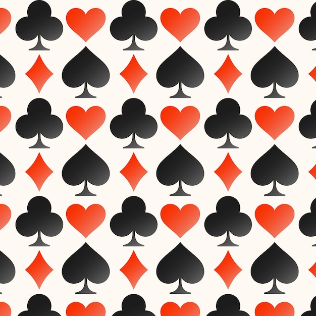 Patrón de cartas de juego de diseño plano