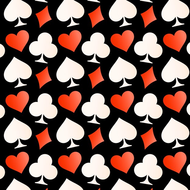 Patrón de cartas de juego de diseño plano