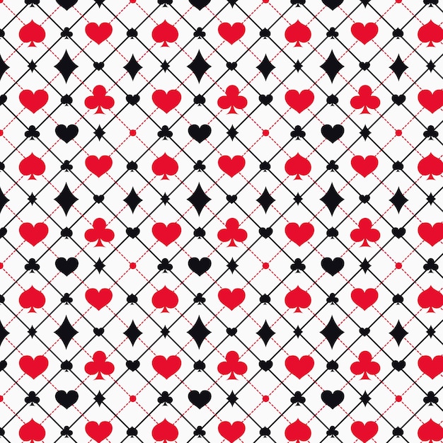 Patrón de cartas de juego de diseño plano
