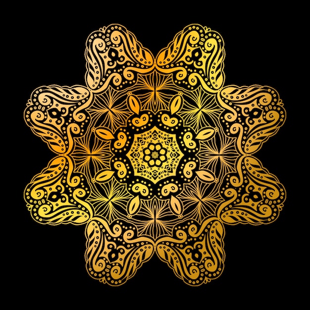 Patrón de círculo de oro mandala