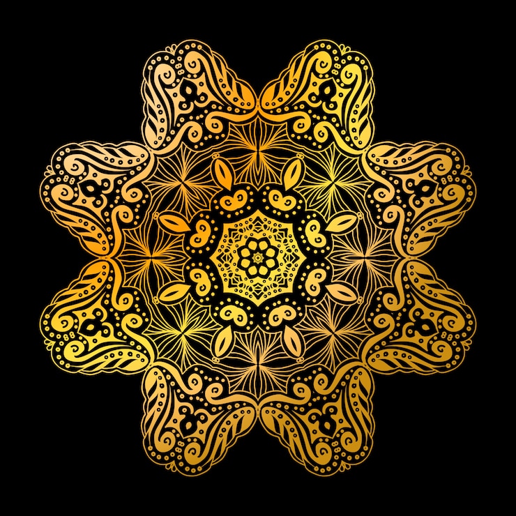Vector gratuito patrón de círculo de oro mandala