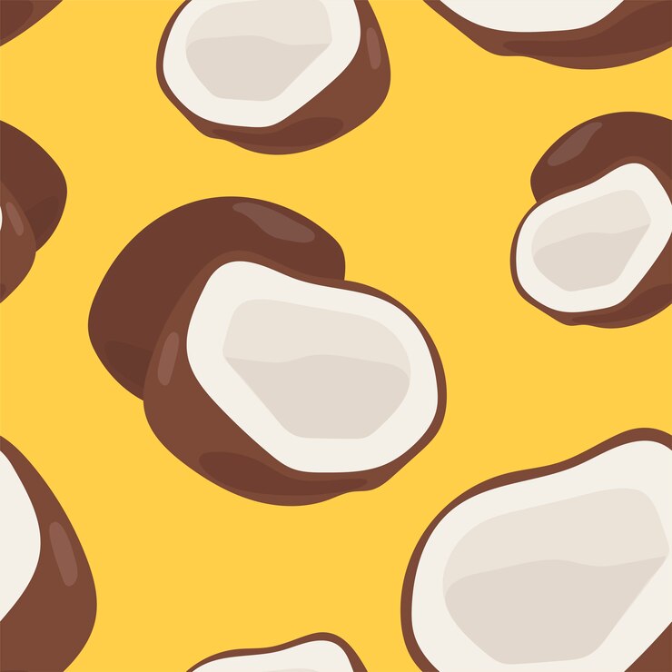 Vector gratuito patrón de coco dibujado a mano colorido