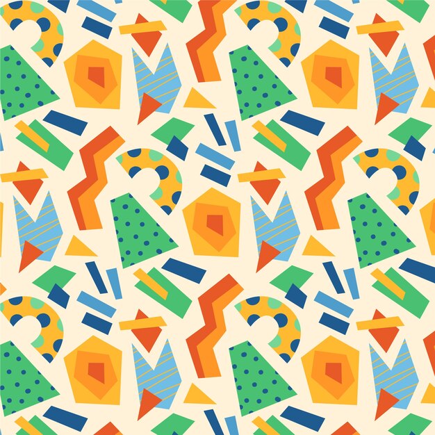Patrón de collage recortado de diseño plano