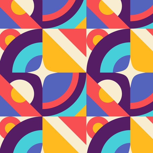 Patrón de color bloqueado de diseño plano